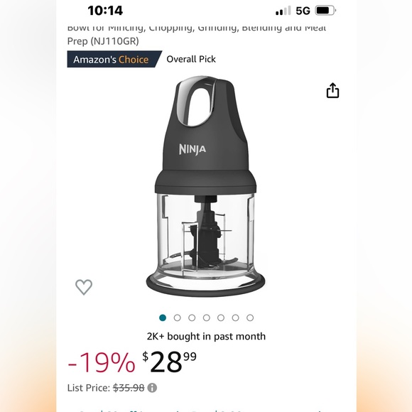 Kitchen Ninja Food Chopper Express Chop For Mincing Chopping Grinding